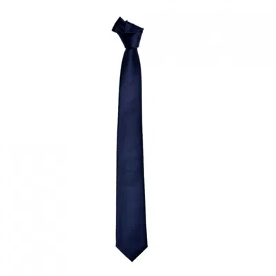 David Wej Men's Blue Plain Woven Tie – Navy