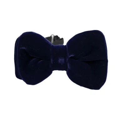 David Wej Men's Blue Velvet Pretied Bow Tie – Navy