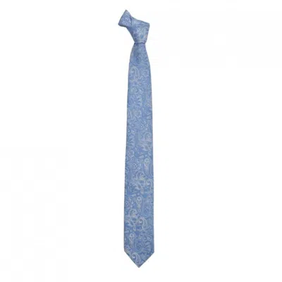 David Wej Men's Blue / White Paisley Tie – Blue White In Multi