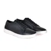 David Wej Men's Bradford Leather Sneakers- Navy Blue In Blue