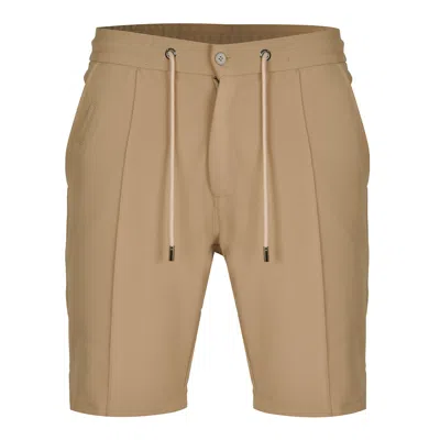 David Wej Men's Brown Ashford Relaxed Drawstring Short - Beige