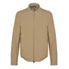 David Wej Men's Brown Ashford Relaxed Zip Through Jacket - Beige In Brown