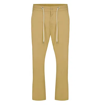 David Wej Men's Brown Loose Fit Chinos - Beige