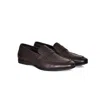 David Wej Men's Brown Lorenzo Grained Leather Loafers - Coffee In Brown