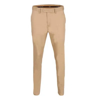 David Wej Men's Brown Plain Chino Trousers – Beige In Neutral