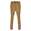 David Wej Men's Brown Plain Drawstring Trouser – Beige In Brown