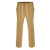 David Wej Men's Brown Plain Loose Fit Drawstrings Trouser – Biege In Brown