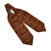 David Wej Men's Brown / Yellow / Orange Self Tie Paisley Cravat – Brown In Brown/yellow/orange