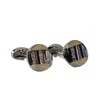 David Wej Men's Circle Glittering Cufflink - Silver In Silver