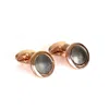 David Wej Men's Circle Patterned Cufflinks - Rose Gold In Gold