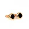 David Wej Men's Circle With Onyx Cufflink – Gold In Gold