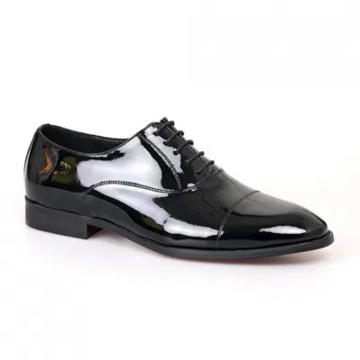David Wej Men's Classic Formal Patent Leather Shoe- Black