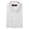 David Wej Men's Cutaway Collar Double Cuff Fine Twill Shirt – White In White