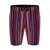 David Wej Men's Dareski Tribal Print Drawstring Shorts - Wine Multi