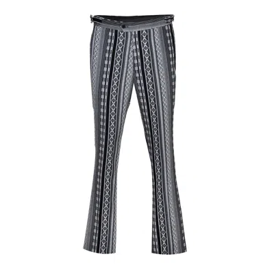 David Wej Men's Dareski Tribal Print Side Adjuster Trousers – Grey Multi