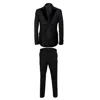 David Wej Men's Dress Double Breasted Velvet Peak Lapel Tuxedo Set – Black In Black