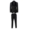 David Wej Men's Single Breasted Velvet Shawl Lapel Tuxedo Set – Black In Black