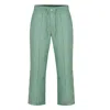 David Wej Men's Green Hugo Linen Drawstring Trouser - Teal