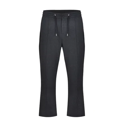 David Wej Men's Grey Enzo Cotton Loose Fit Trouser - Charcoal