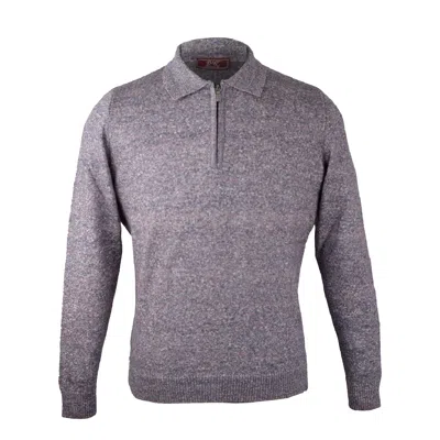 David Wej Men's Grey / Pink / Purple Jayden Wool Polo Jumper – Grey Pink In Grey/pink/purple