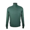 David Wej Men's Harry Wool Roll Neck Jumper – Green In Green