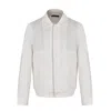 David Wej Men's Hugo Linen Aviator Jacket - White