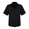 David Wej Men's Hugo Linen Cuban Collar Shirt - Black In Black