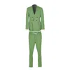 David Wej Men's Hugo Linen Double Breasted Suit - Emerald Green In Green