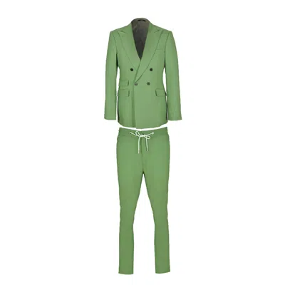 David Wej Men's Hugo Linen Double Breasted Suit - Emerald Green