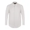 David Wej Men's Hugo Linen Mandarin Collar Tunic Shirt - White In White