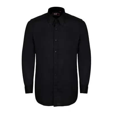 David Wej Men's Hugo Linen Pin Down Shirt - Black