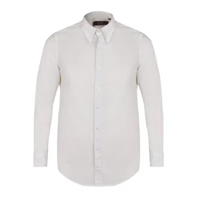 David Wej Men's Hugo Linen Pin Down Shirt - White