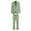 David Wej Men's Hugo Linen Single Breasted Suit - Green In Green