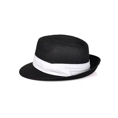 David Wej Men's Hugo Trilby Straw Hat - Black