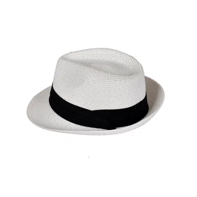 David Wej Men's Hugo Trilby Straw Hat - White