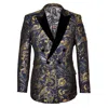 David Wej Men's Kensington Double Breasted Peak Lapel Jacquard Blazer - Blue In Blue
