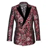David Wej Men's Kensington Double Breasted Peak Lapel Jacquard Blazer - Red In Red