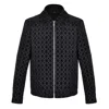 David Wej Men's Kensington Luxury Velvet Jacquard Aviator Jacket - Black In Black
