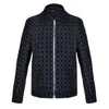 David Wej Men's Kensington Luxury Velvet Jacquard Aviator Jacket - Navy Blue In Blue