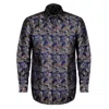 David Wej Men's Kensington Paisley Jacquard Shirt - Brown In Brown