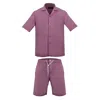 David Wej Men's Kingston Linen Blend Shirt And Short Set - Rouge Pink In Pink