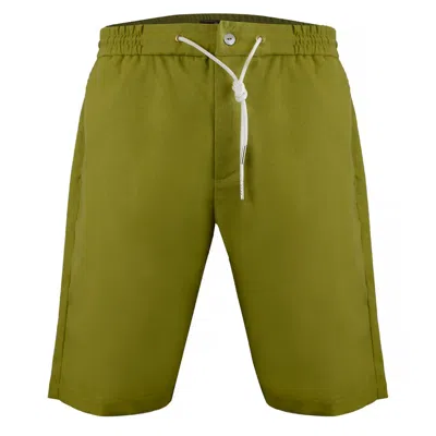 David Wej Men's Kingston Linen Blend Short - Olive Green