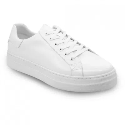 David Wej Men's Leather Sneakers – White