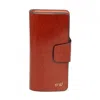 David Wej Men's Long Bifold Wallet With Buckle – Brown In Brown