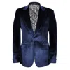 David Wej Men's Maison Velvet Blazer – Navy Blue In Blue