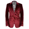 David Wej Men's Maison Velvet Blazer – Red In Red