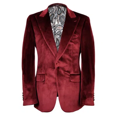 David Wej Men's Maison Velvet Blazer – Red
