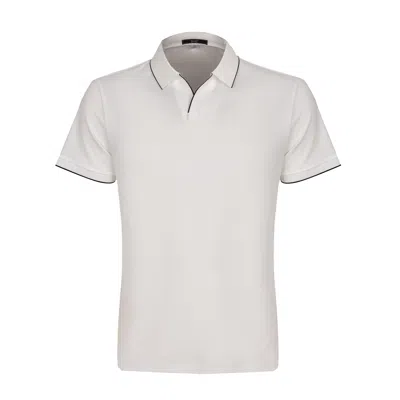 David Wej Men's Marco V-neck Polo Shirt - White