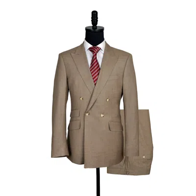 David Wej Men's Neutrals Aldo Double Breasted Suit In Beige In Sand