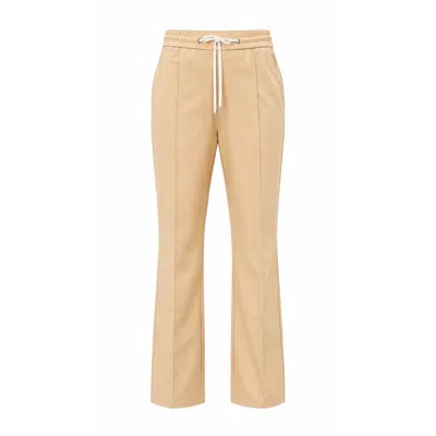 David Wej Men's Neutrals Ashford Relaxed Loose Fit Drawstring Trouser In Sand In Brown